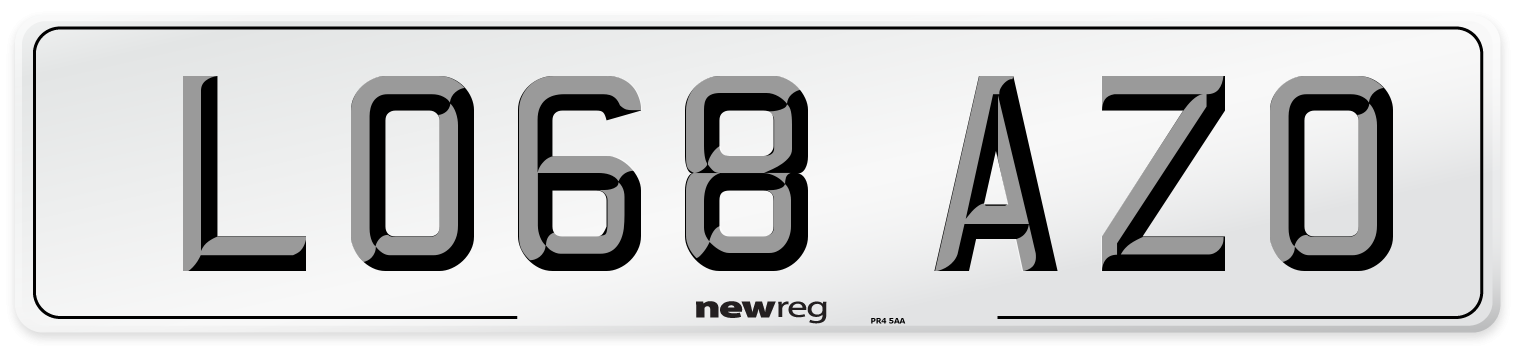 LO68 AZO Number Plate from New Reg